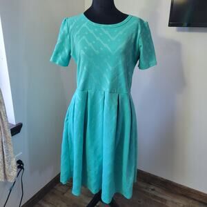 Lularoe Amelia Dress XL Comfortable Stretchy Mint Green Pockets Back Zipper